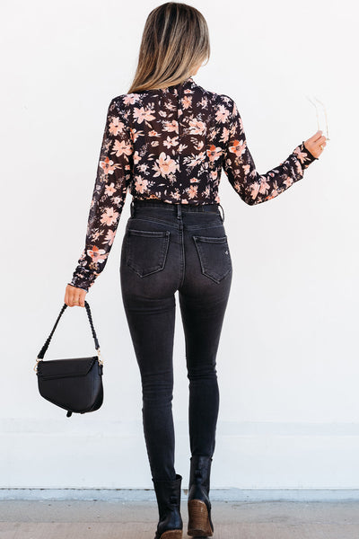 Elegant Black Women's Mesh Long Sleeve Top - Lightweight, Breathable Fit for Casual and Dressy Styles