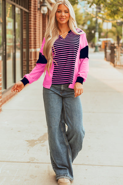 Chic Women's Striped Cotton Blouse - Relaxed Fit, Ideal for Casual Outings or Office Days