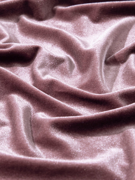 Velvet Keyhole Back Swing Blouse in Rose Tan