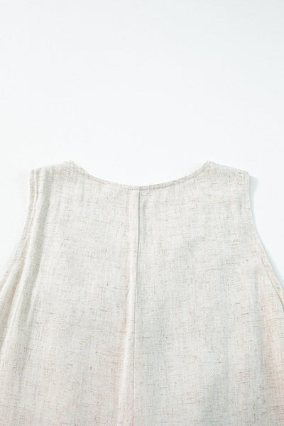 Women's Linen-Blend Button-Front Romper in Jumpsuits & Rompers