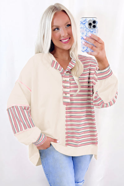 Vibrant Women's Patchwork Blouse - Stylish Casual Top with Relaxed Fit for Effortless Everyday Elegance