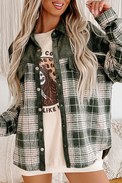 Plaid Zip-Up Hooded Coat with Pockets