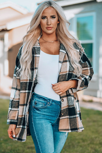 Cozy Fit Women's Plaid Button-Up Shirt Jacket Versatile Layering Essential for All Seasons and Styles