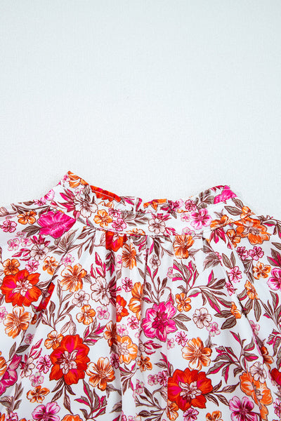 Elegant Floral Cotton Blouse for Women - Relaxed Fit, Perfect for Spring & Summer, Stylish and Comfortable