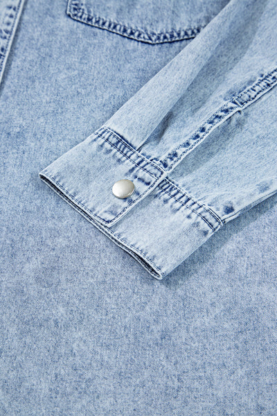 Stylish Women's Blue Denim Shirt Dress with Adjustable Belt for a Flattering Everyday Fit and Effortless Style