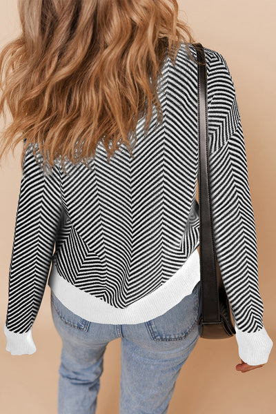 Chic Women's Soft Knit Herringbone Cardigan - Ideal Cozy Layer for Trendy Fall Looks and Everyday Comfort