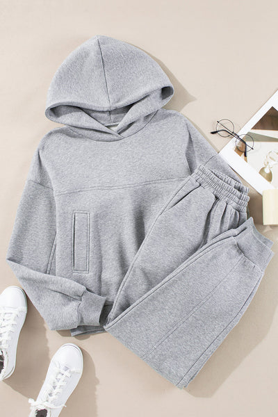 Women's Heather Gray Seam-Detail Hoodie and Joggers Set with practical styling and dependable silhouette control.