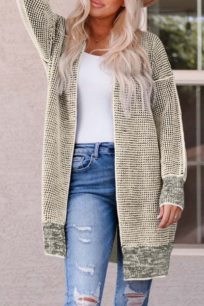 Cozy Women's Apricot Plaid Long Cardigan - Open Front Sweater for Casual Chic Outfits and Everyday Comfort