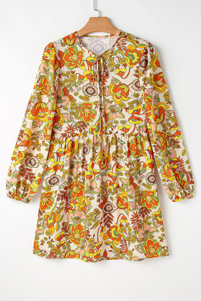 Boho Chic Women's Floral Mini Dress in Lightweight Fabric Ideal for Summer Parties and Casual Outings