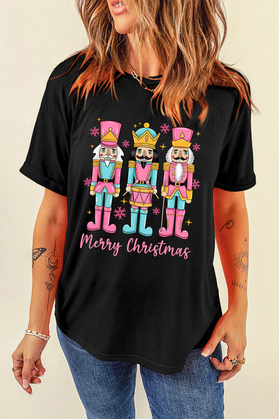 Women's Nutcracker Holiday Graphic Tee in Premium Cotton Blend made for easy styling and wardrobe coordination, with premium-like structure and
