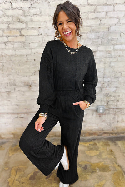 Stylish Women's Black 2-Piece Pant Set - Versatile Outfit for Casual or Dressy Events, Comfortable and Chic Fit