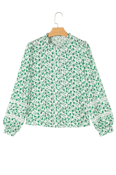 Women's Short Sleeve Floral Print Button-Up Shirt - Chic Casual Top for Spring/Summer Fashion