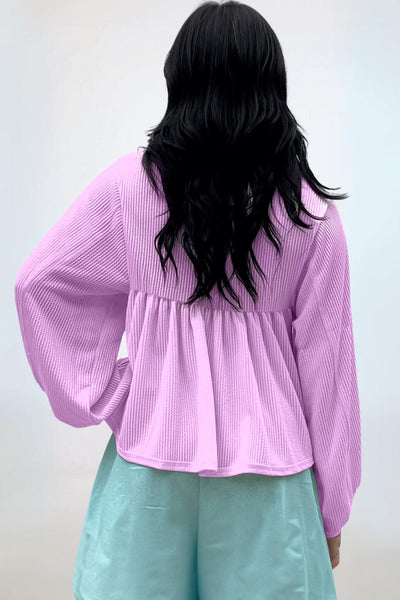 Pastel Flowy Babydoll Blouse for Women - Short Sleeves, Effortless Style, Perfect for Casual Outings and Summer Days