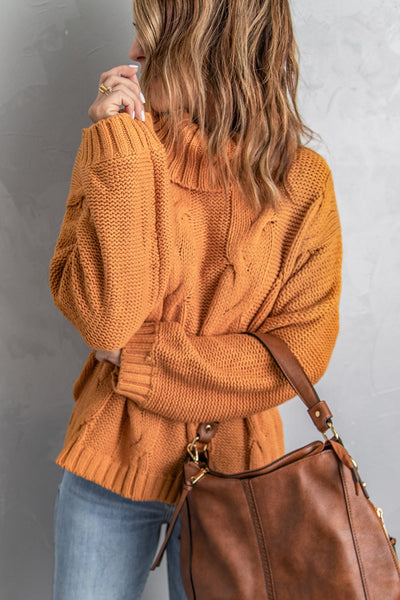 Women's Honey Cable Knit Cowl Neck Sweater in Coats with versatile layering silhouettes