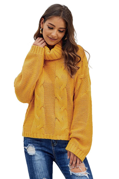 Women's Honey Cable Knit Cowl Neck Sweater in Coats with versatile layering silhouettes
