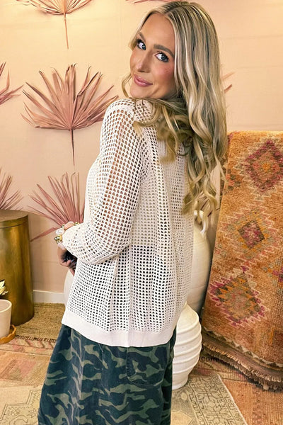 Chic Women's Jet Stream Hollow Out Knit Cardigan Sweater - Stylish Button-Down in Versatile Color for Effortless Style