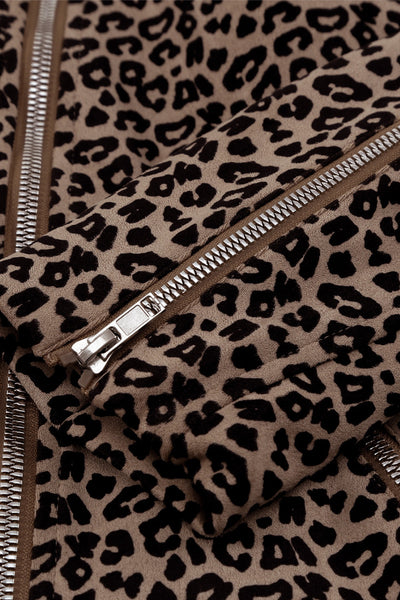 Women's Leopard Print Moto Jacket in Jackets for polished occasion-to-casual wear