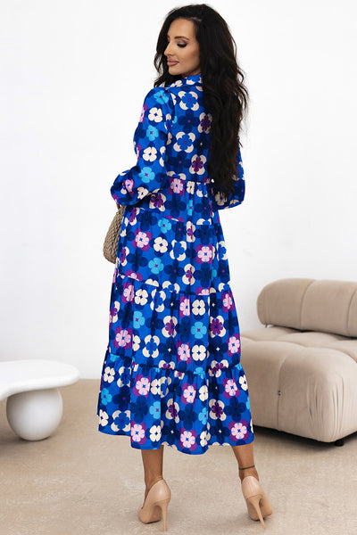 Bohemian Floral Midi Dress for Women - Lightweight, Elegant Summer Outfit for Casual Events and Special Occasions