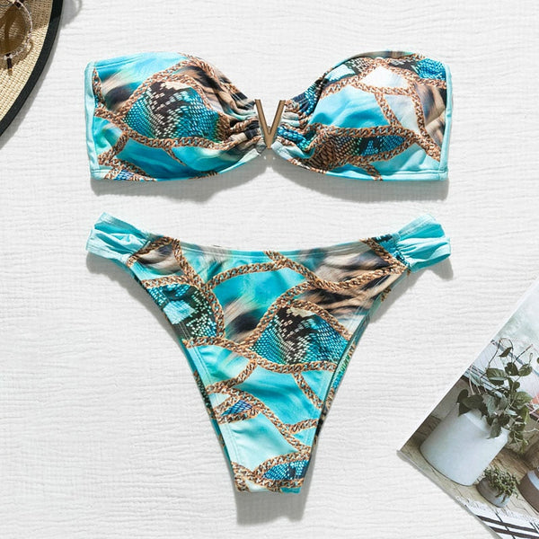 Pattern Wash Bathing Suit