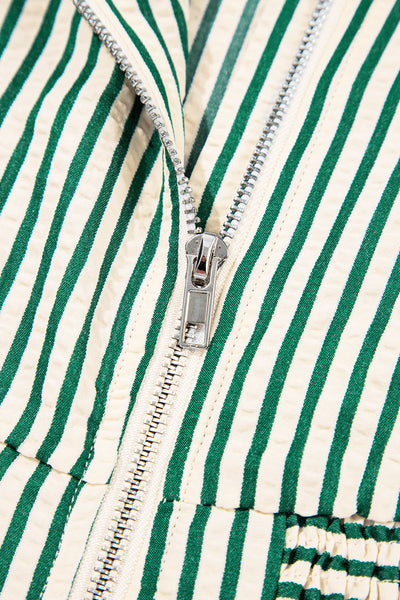 Stylish Women's Green Stripe Midi Dress - Flattering Summer Outfit with Trendy Design and Comfortable Fit