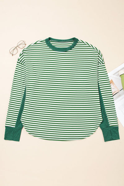 Stylish Women's Striped Long Sleeve Cotton Top - Casual Fit for Everyday Wear and Effortless Layering