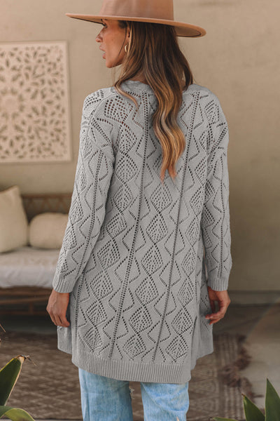 Chic Openwork Cardigan for Women - Lightweight Knit, Elegant Design, Perfect for Layering in Summer and Spring