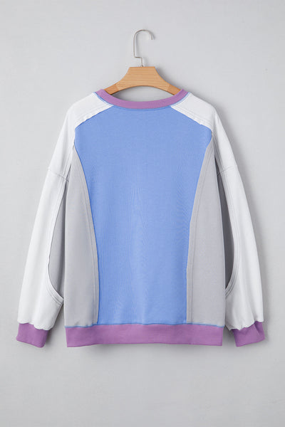 Cozy Color Block Sweatshirt for Women - Stylish Casual Top in Soft Fabric, Ideal for Everyday Comfort and Chic Looks