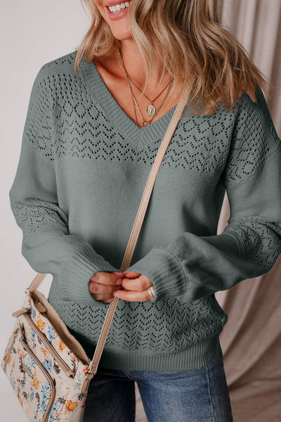 Cozy Knit Women's V-Neck Drop Shoulder Sweater Casual Chic for Effortless Everyday Comfort in Soft, Relaxed Fit