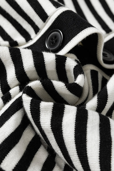 Stylish Women's Black Stripe Long Sleeve Tunic Cardigan Effortless Layering Essential for Chic Outfits