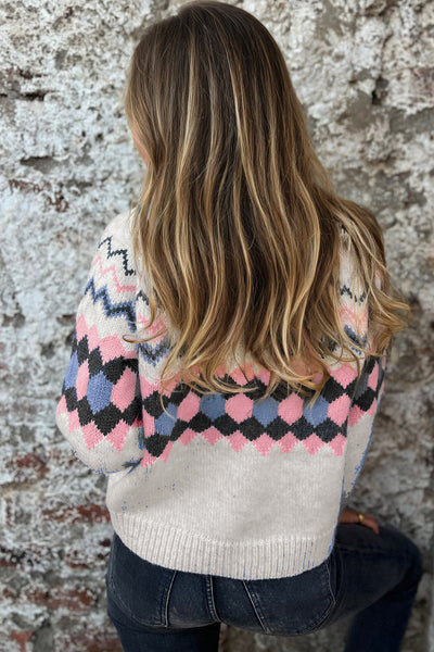 Trendy Women's Soft Knit Geometric Cardigan - Cozy Open Front Layering Piece in Stylish Patterns