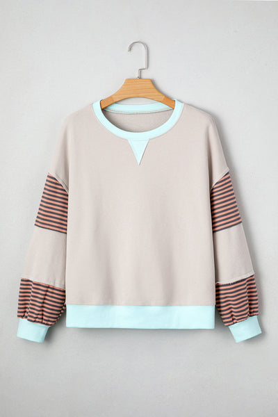 Stylish Women's Cozy Patchwork Sweatshirt - Effortless Casual Layer for Everyday Comfort and Trendy Fashion
