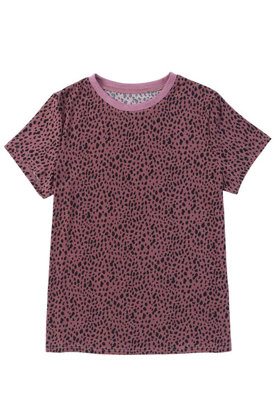 Ruffled Hem Tee with Crew Neck, Short Sleeves - Women's Casual Spring & Summer Top