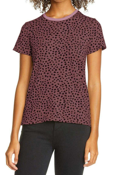 Polka Dot V-Neck Short Sleeve Tee