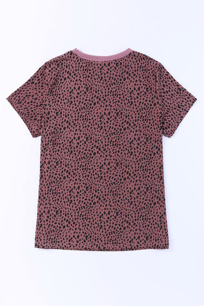 Polka Dot V-Neck Short Sleeve Tee