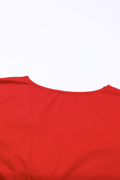 Women's Ruched V-Neck Long Sleeve Slim Maxi Dress
