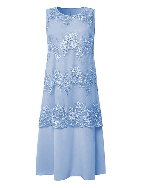 Women's Floral Lace High-Low Cocktail Dress Set in Onyx Black
