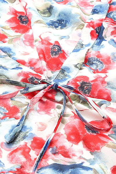 Floral Print One-shoulder Mopping Dress