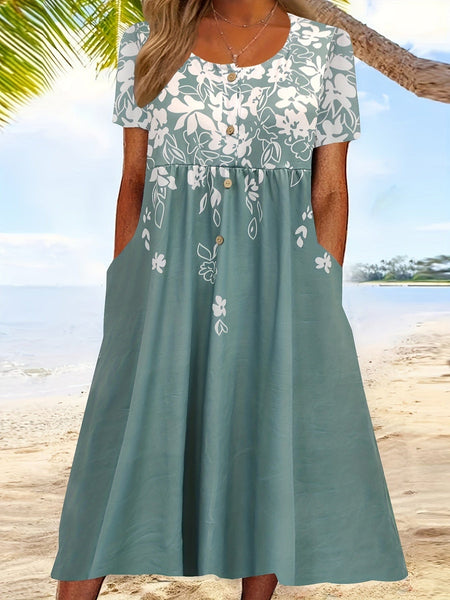 Short Sleeve Dress with Pockets with practical styling and dependable silhouette control.