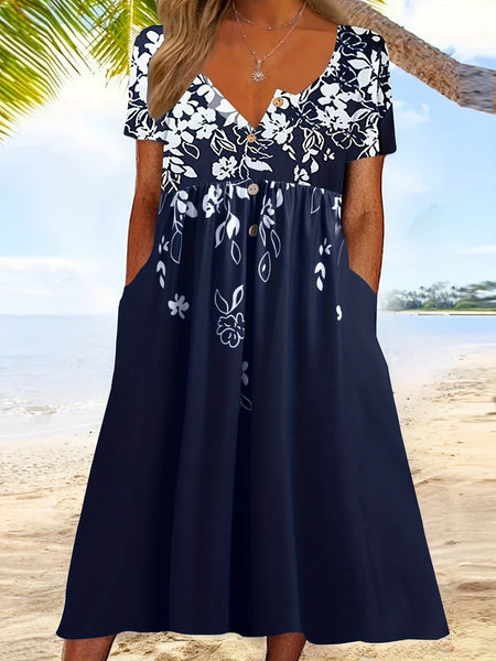 Short Sleeve Dress with Pockets with practical styling and dependable silhouette control.