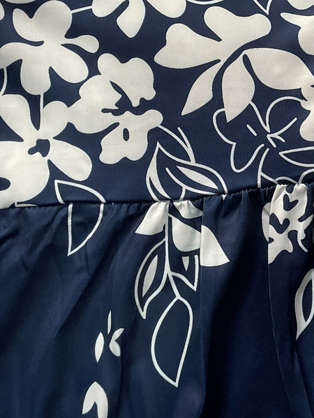 Floral Print Plus Size Dress with Short Sleeves and Pockets