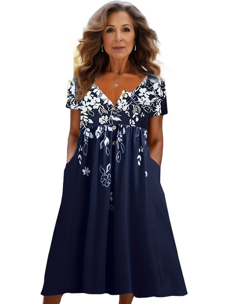Short Sleeve Dress with Pockets with practical styling and dependable silhouette control.