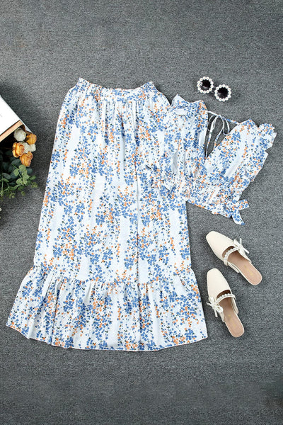 Floral Print V-Neck Sleeveless Dress