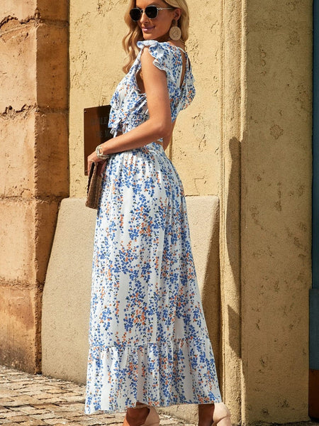 Elegant Floor-Length Strapless Ruffles A-Line Evening Gown