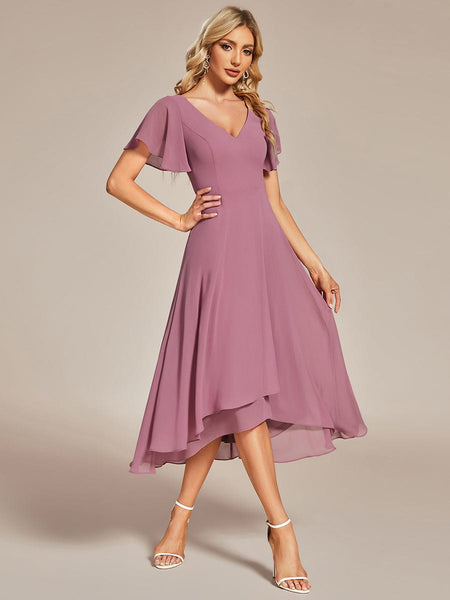 Dusty Rose Chiffon Midi Dress