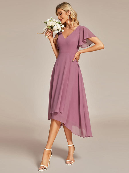 Dusty Rose Chiffon Midi Dress