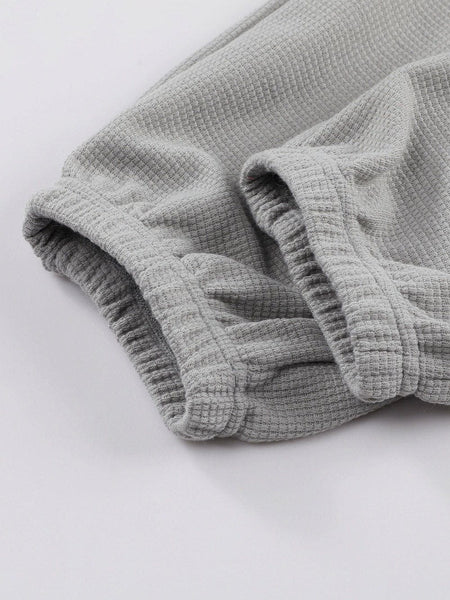 Chic Solid Tie-Front Slant Pocket Casual Loose Pants
