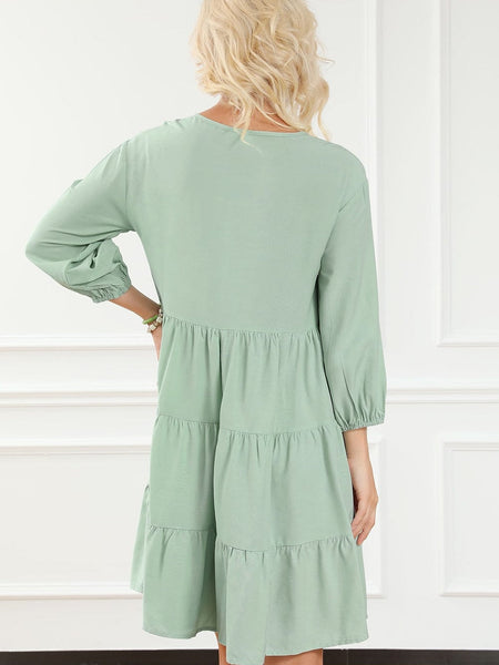 Size Curve Dresses Plus Size Loose Round Neck Floral Casual Chiffon Mini Dress