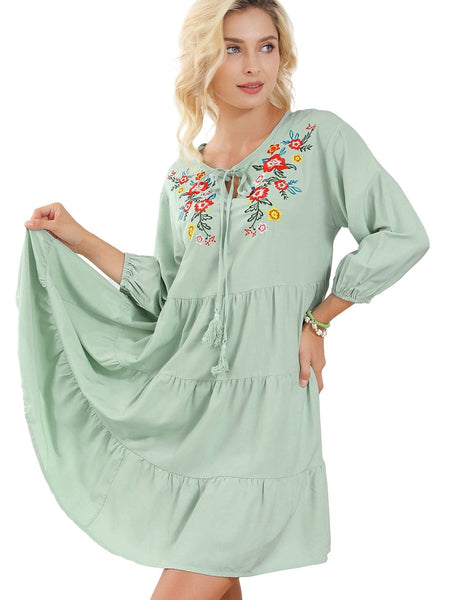 Size Curve Dresses Plus Size Loose Round Neck Floral Casual Chiffon Mini Dress