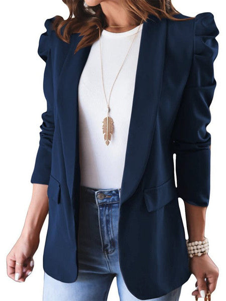 Timeless Elegance Womens Solid Open Front Blazer