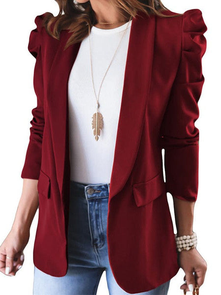 Timeless Elegance Womens Solid Open Front Blazer